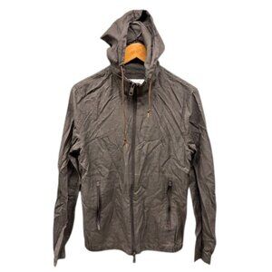 Lanai Collection Hooded Jacket Men’s XS Gray Full Zip Linen Wool Silk Blend